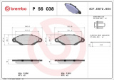 Sada brzdových destiček BREMBO P56038 - NISSAN, RENAULT