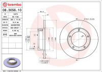 Brzdový kotouč BREMBO 08.3056.10 - PEUGEOT