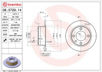 Brzdový kotouč BREMBO 08.5729.14 - CITROËN
