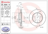 Brzdový kotouč BREMBO 09.5584.14 - MAZDA Brzdový kotouč BREMBO 09.5584.14 - MAZDA