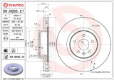 Brzdový kotouč BREMBO 09.N265.21 - TESLA