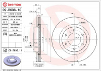 Brzdový kotouč BREMBO 09.B636.11 - MITSUBISHI