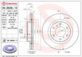 Brzdový kotouč BREMBO 09.B636.11 - MITSUBISHI
