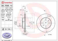 Brzdový kotouč BREMBO 09.7056.10 - MITSUBISHI