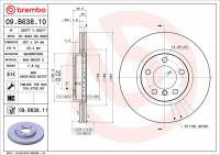 Brzdový kotouč BREMBO 09.B638.10 - MINI Brzdový kotouč BREMBO 09.B638.10 - MINI