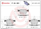 Sada brzdových destiček BREMBO P24201 - FORD