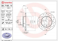 Brzdový kotouč BREMBO 08.7165.1X Brzdový kotouč BREMBO 08.7165.1X