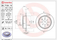 Brzdový kotouč BREMBO 08.7104.14 - HONDA