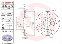 Brzdový kotouč BREMBO 09.7010.2X Brzdový kotouč BREMBO 09.7010.2X