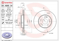 Brzdový kotouč BREMBO 09.4869.34 - MERCEDES-BENZ