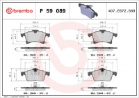 Sada brzdových destiček BREMBO P59089 - OPEL