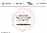 Sada brzdových destiček BREMBO P49051 Sada brzdových destiček BREMBO P49051