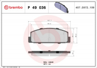 Sada brzdových destiček BREMBO P49036