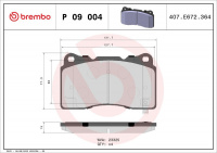 Sada brzdových destiček BREMBO P09004 - CADILLAC, FORD, TESLA
