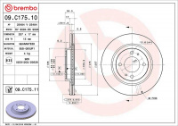 Brzdový kotouč BREMBO 09.C175.11 - CITROËN, MITSUBISHI, PEUGEOT Brzdový kotouč BREMBO 09.C175.11 - CITROËN, MITSUBISHI, PEUGEOT