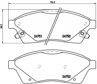 Sada brzdových destiček BREMBO P09010 - CADILLAC