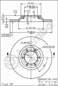 Brzdový kotouč BREMBO 08.7197.10 - ISUZU Brzdový kotouč BREMBO 08.7197.10 - ISUZU