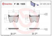 Sada brzdových destiček BREMBO P85152X - AUDI Sada brzdových destiček BREMBO P85152X - AUDI
