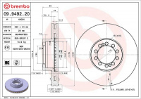 Brzdový kotouč BREMBO 09.9492.20 - RENAULT TRUCKS