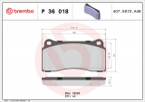 Sada brzdových destiček BREMBO P36018 - DAIMLER, JAGUAR