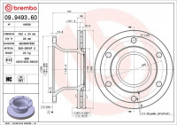 Brzdový kotouč BREMBO 09.9493.60 - RENAULT TRUCKS Brzdový kotouč BREMBO 09.9493.60 - RENAULT TRUCKS