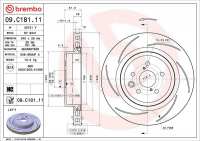 Brzdový kotouč BREMBO 09.C181.11 - LEXUS Brzdový kotouč BREMBO 09.C181.11 - LEXUS