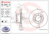 Brzdový kotouč BREMBO 09.9494.10 - RENAULT TRUCKS