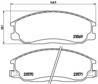 Sada brzdových destiček BREMBO P30013 - HYUNDAI, SSANGYONG
