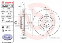 Brzdový kotouč BREMBO 09.C207.11 - LAND ROVER