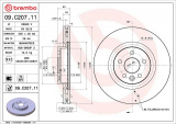 Brzdový kotouč BREMBO 09.C207.11 - LAND ROVER