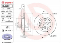 Brzdový kotouč BREMBO 09.C209.11 - JAGUAR