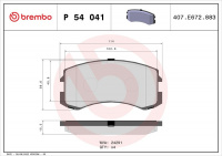 Sada brzdových destiček BREMBO P54041 - MITSUBISHI Sada brzdových destiček BREMBO P54041 - MITSUBISHI