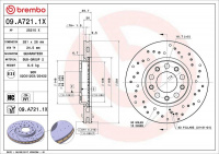 Brzdový kotouč BREMBO 09.A721.1X - ALFA ROMEO, FIAT, JEEP