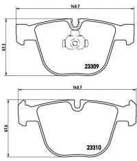 Sada brzdových destiček BREMBO P05001 - BENTLEY