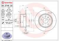 Brzdový kotouč BREMBO 08.5748.20 - OPEL Brzdový kotouč BREMBO 08.5748.20 - OPEL