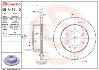 Brzdový kotouč BREMBO 09.A451.10 - NISSAN Brzdový kotouč BREMBO 09.A451.10 - NISSAN