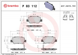 Sada brzdových destiček BREMBO P83112 - TOYOTA