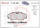 Sada brzdových destiček BREMBO P56061 - NISSAN, OPEL, RENAULT