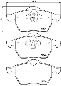 Sada brzdových destiček BREMBO P85036 - AUDI, VW Sada brzdových destiček BREMBO P85036 - AUDI, VW