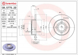 Brzdový kotouč BREMBO 08.5775.20 - AUDI