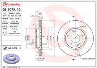 Brzdový kotouč BREMBO 09.9079.10 - HYUNDAI