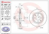 Brzdový kotouč BREMBO 09.4987.24 nahrazeno BRE 09.4987.21 - CITROËN, PEUGEOT
