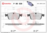 Sada brzdových destiček BREMBO P86026 - VOLVO