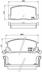 Sada brzdových destiček BREMBO P83019 - TOYOTA Sada brzdových destiček BREMBO P83019 - TOYOTA