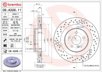 Brzdový kotouč BREMBO 09.A326.11 Brzdový kotouč BREMBO 09.A326.11