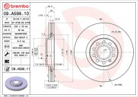 Brzdový kotouč BREMBO 09.A598.11 - AUDI, SEAT