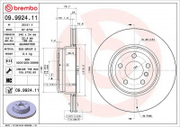 Brzdový kotouč BREMBO 09.9924.11 - BMW