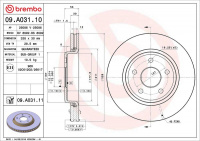 Brzdový kotouč BREMBO 09.A031.10 - JEEP