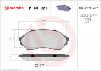 Sada brzdových destiček BREMBO P49027 - MAZDA Sada brzdových destiček BREMBO P49027 - MAZDA