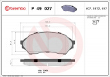 Sada brzdových destiček BREMBO P49027 - MAZDA